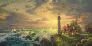 Thomas Kinkade Painting - The Guiding Light Thomas Kinkade landscape